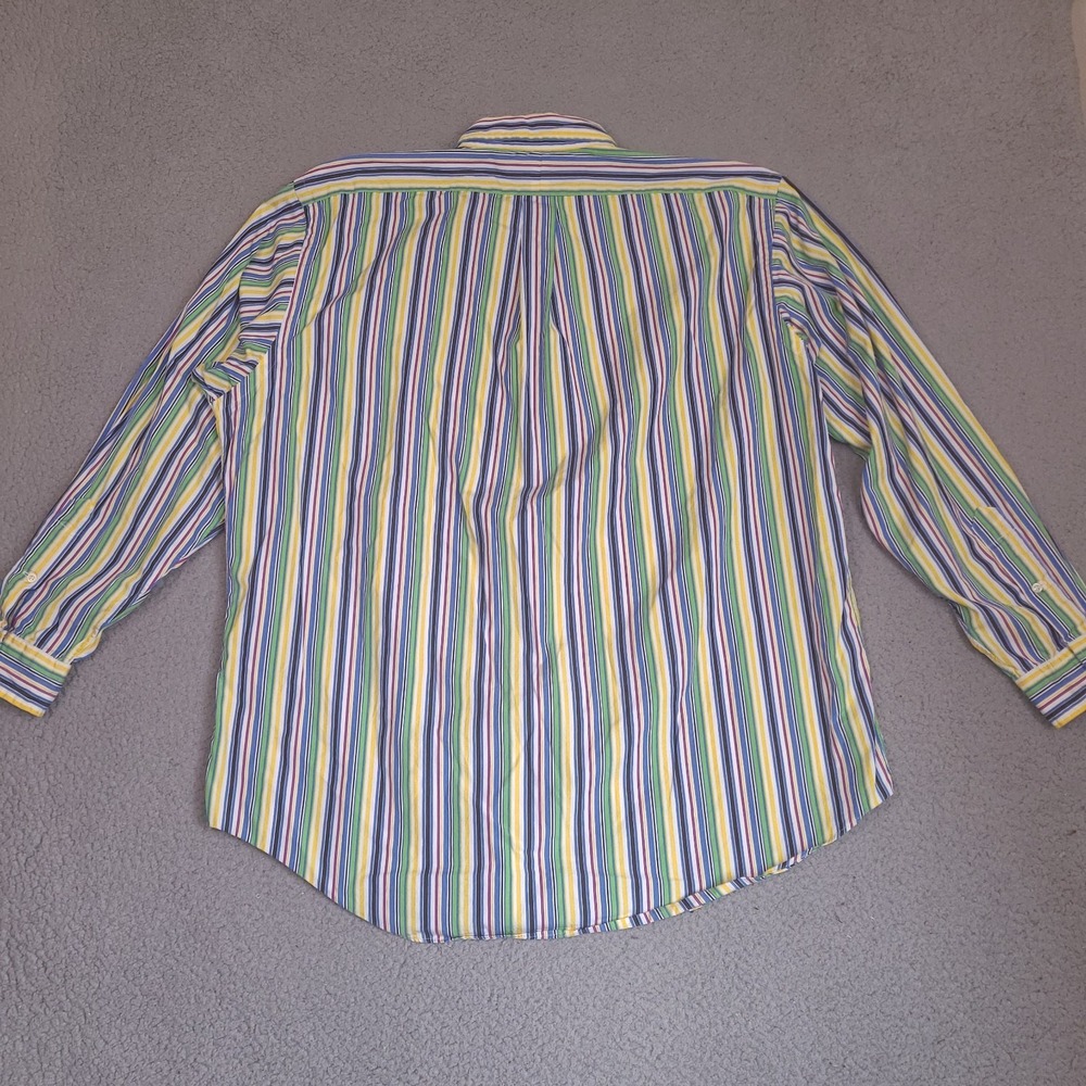 Vintage Ralph Lauren Shirt Mens XL Striped Button Classic Fit Preppy Colorful - Picture 10 of 12